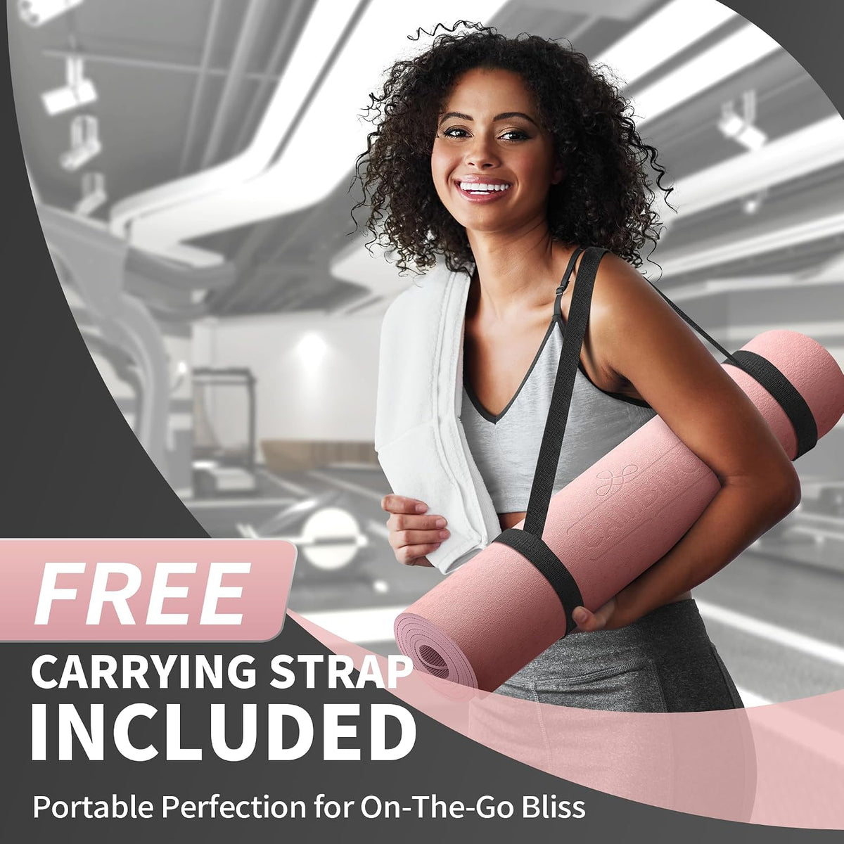 Yoga Mat for Women Men Kids, 1/3 & 1/4 & 2/5 Inch Extra Thick Yoga Mat Non Slip, 72" x 24" TPE Yoga Mats, Workout Mat with Carrying Strap for Yoga, Pilates and Floor Exercises