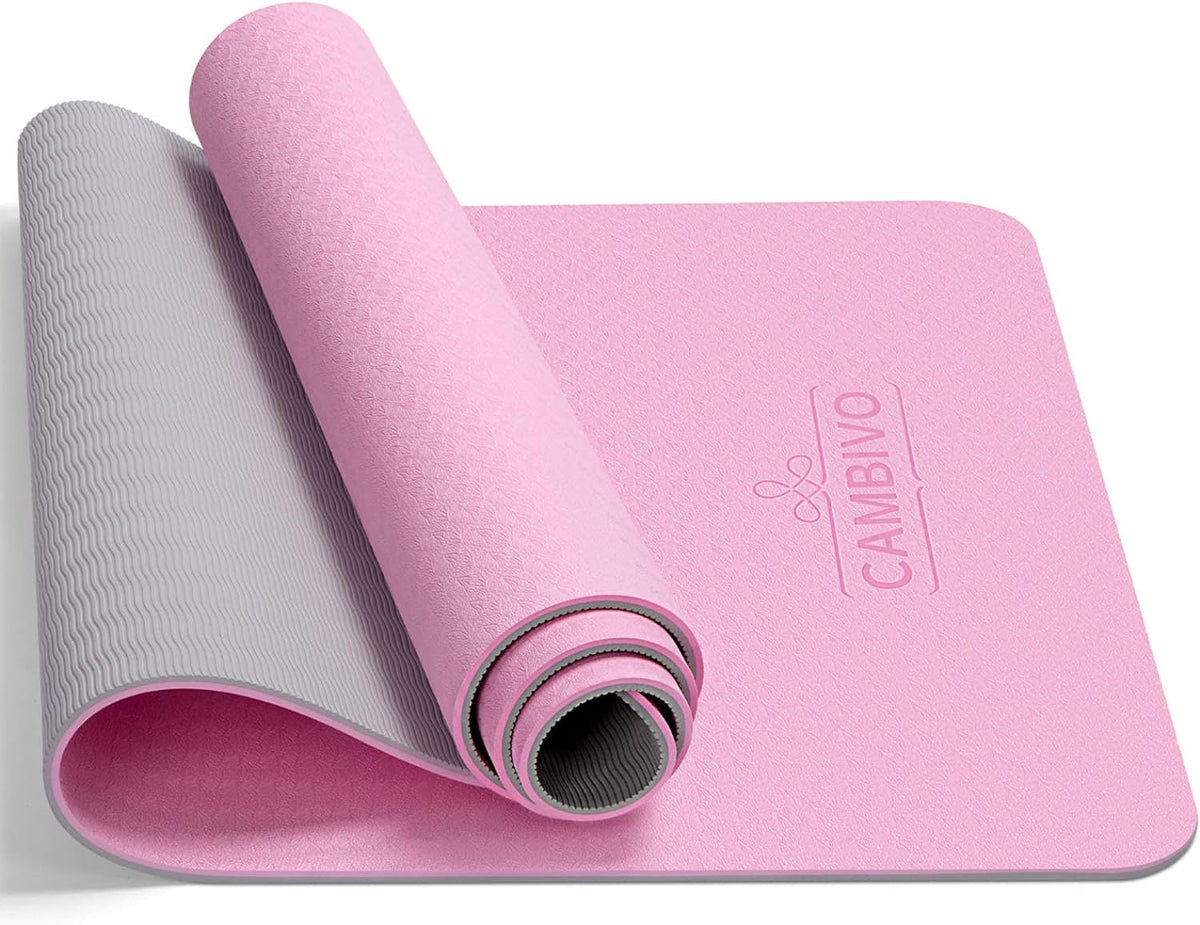 Yoga Mat for Women Men Kids, 1/3 & 1/4 & 2/5 Inch Extra Thick Yoga Mat Non Slip, 72" x 24" TPE Yoga Mats, Workout Mat with Carrying Strap for Yoga, Pilates and Floor Exercises