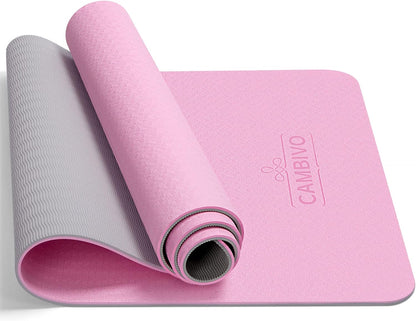 Yoga Mat for Women Men Kids, 1/3 & 1/4 & 2/5 Inch Extra Thick Yoga Mat Non Slip, 72" x 24" TPE Yoga Mats, Workout Mat with Carrying Strap for Yoga, Pilates and Floor Exercises