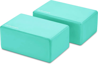 Set of 2 High Density Yoga Blocks, 9"x6"x4" Each