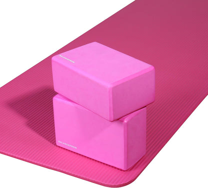 Set of 2 High Density Yoga Blocks, 9"x6"x4" Each