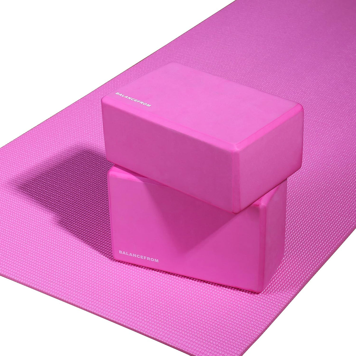 Set of 2 High Density Yoga Blocks, 9"x6"x4" Each