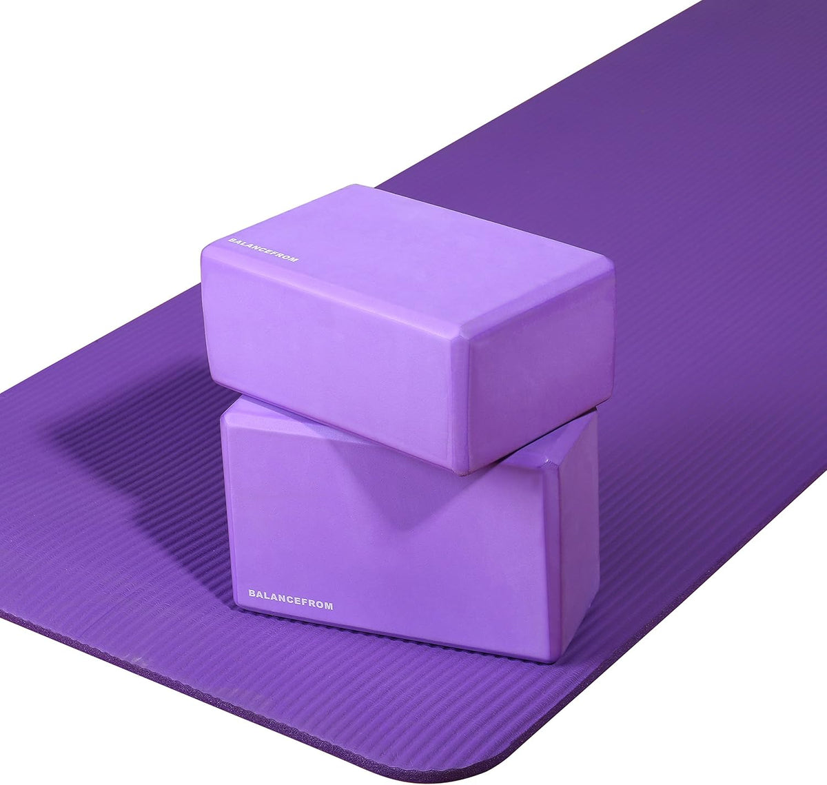 Set of 2 High Density Yoga Blocks, 9"x6"x4" Each