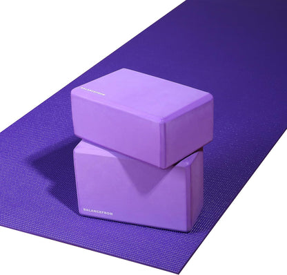 Set of 2 High Density Yoga Blocks, 9"x6"x4" Each
