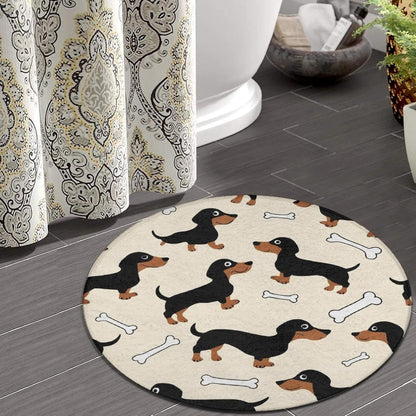 Large Home Decor Mat, Soft Round Yoga Carpet, Non Slip Machine Washable Home Office Circle Rug Gothic Witchy Sun Moon Mushroom Moth
