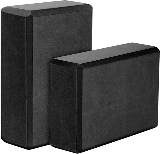 Thin Yoga Blocks 2 Pack, 9" x 6" x 3" High Density EVA Foam Yoga Block Exercise Bricks, Eco Friendly & Lightweight, Increase Flexibility & Balance, Great for Stretching & Holding Poses