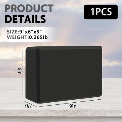 Yoga Block - Unsupported Latex Eva foam - Soft non slip surface with bevel for yoga, pilates, meditation - Yoga accessories for stability, balance and deep stretching