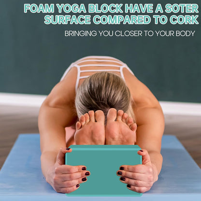 Yoga Block - Unsupported Latex Eva foam - Soft non slip surface with bevel for yoga, pilates, meditation - Yoga accessories for stability, balance and deep stretching