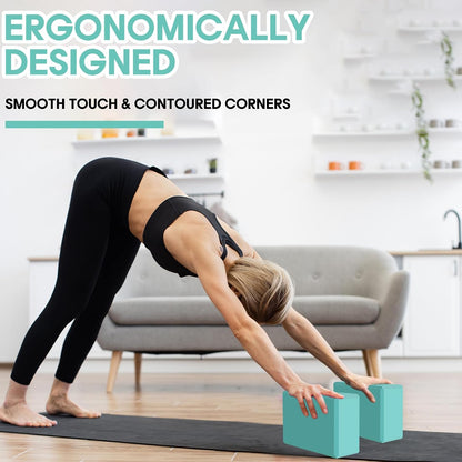 Yoga Block - Unsupported Latex Eva foam - Soft non slip surface with bevel for yoga, pilates, meditation - Yoga accessories for stability, balance and deep stretching