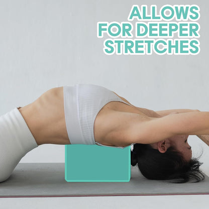 Yoga Block - Unsupported Latex Eva foam - Soft non slip surface with bevel for yoga, pilates, meditation - Yoga accessories for stability, balance and deep stretching