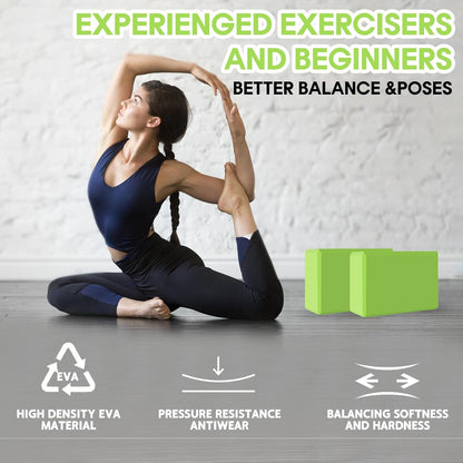 Yoga Block - Unsupported Latex Eva foam - Soft non slip surface with bevel for yoga, pilates, meditation - Yoga accessories for stability, balance and deep stretching