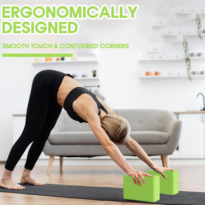 Yoga Block - Unsupported Latex Eva foam - Soft non slip surface with bevel for yoga, pilates, meditation - Yoga accessories for stability, balance and deep stretching