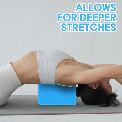 Yoga Block - Unsupported Latex Eva foam - Soft non slip surface with bevel for yoga, pilates, meditation - Yoga accessories for stability, balance and deep stretching