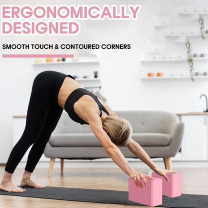Yoga Block - Unsupported Latex Eva foam - Soft non slip surface with bevel for yoga, pilates, meditation - Yoga accessories for stability, balance and deep stretching