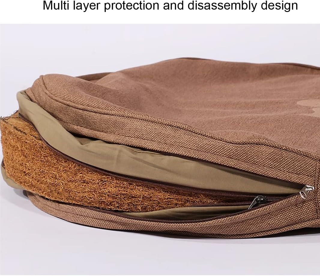 Round Meditation Cushion Mat Set with Washable Cotton Linen Cover, Larger Yoga Mat Bolster Floor Pillows Seating for Adults Meditation Accessories Beige1-40cm