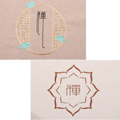 Round Meditation Cushion Mat Set with Washable Cotton Linen Cover, Larger Yoga Mat Bolster Floor Pillows Seating for Adults Meditation Accessories Beige1-40cm