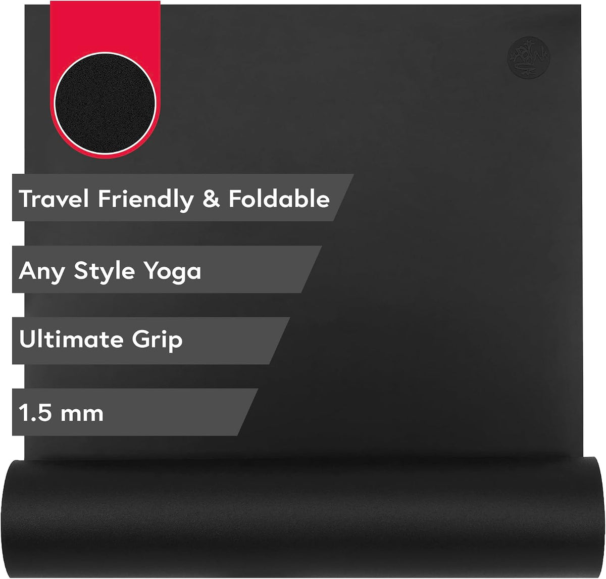 GRP Adapt Travel Yoga Mat 71" - 1.5mm | Foldable & Travel friendly | Ultimate Grip | Sweat ready for Any Style of Yoga | 71 x 24 x 1/16 inches