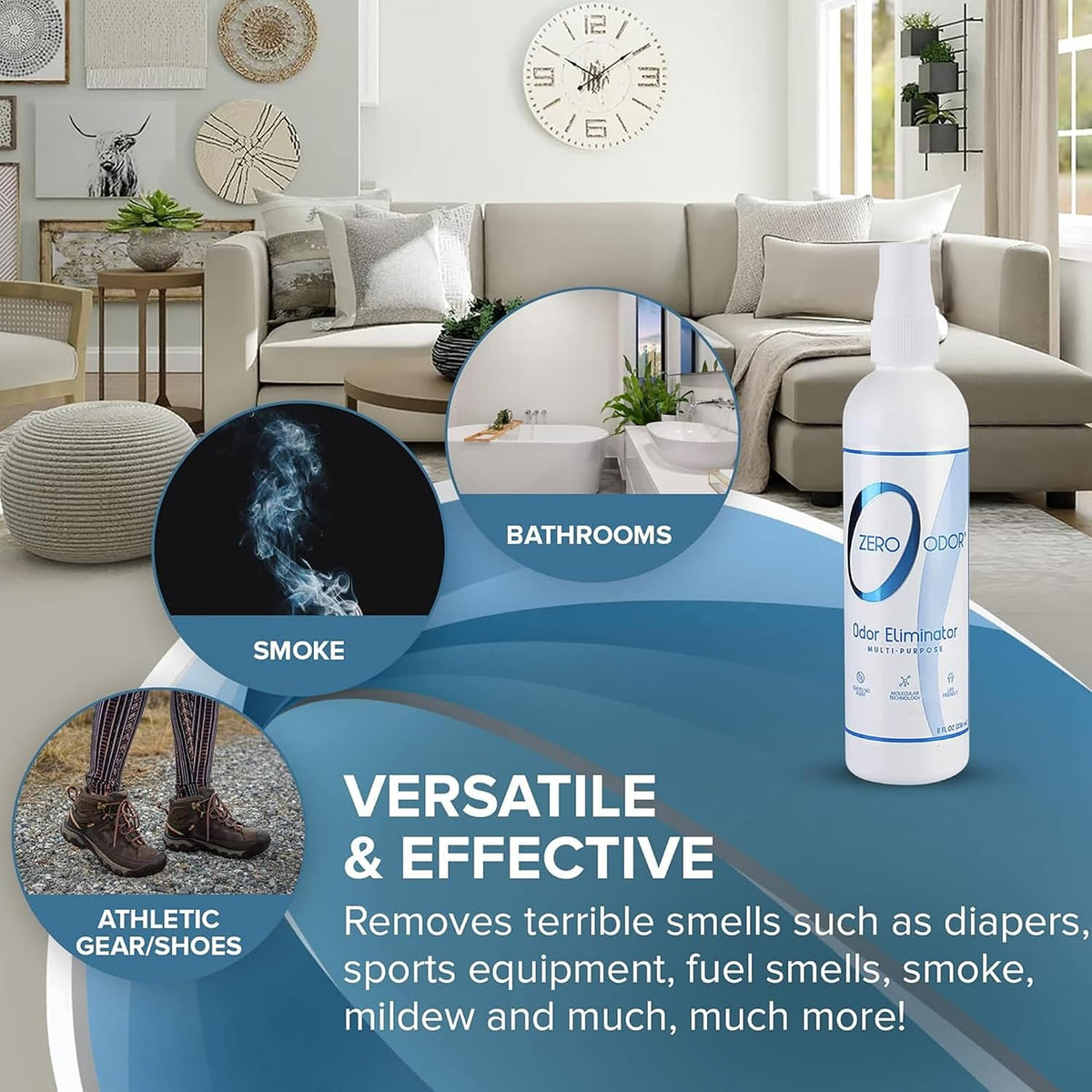 Multi-Purpose Odor Eliminator, Car & Room Air Freshener, 8 oz