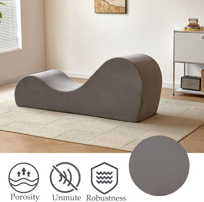 Yoga Chair, Yoga Chaise Lounge Chair Indoor, Yoga Chairs for Adults Exercise, Stretching, Relaxation, Ergonomic Design, Tantra Chair for Bedroom Living Room (Gray)