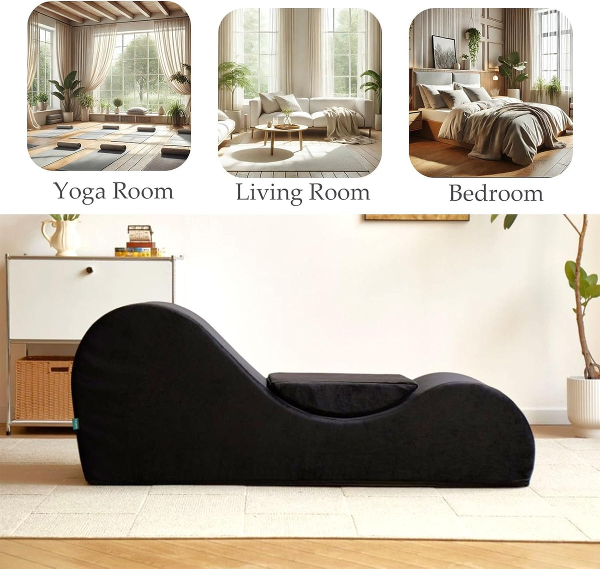 Yoga Chair, Yoga Chaise Lounge Chair Indoor, Yoga Chairs for Adults Exercise, Stretching, Relaxation, Ergonomic Design, Tantra Chair for Bedroom Living Room (Gray)