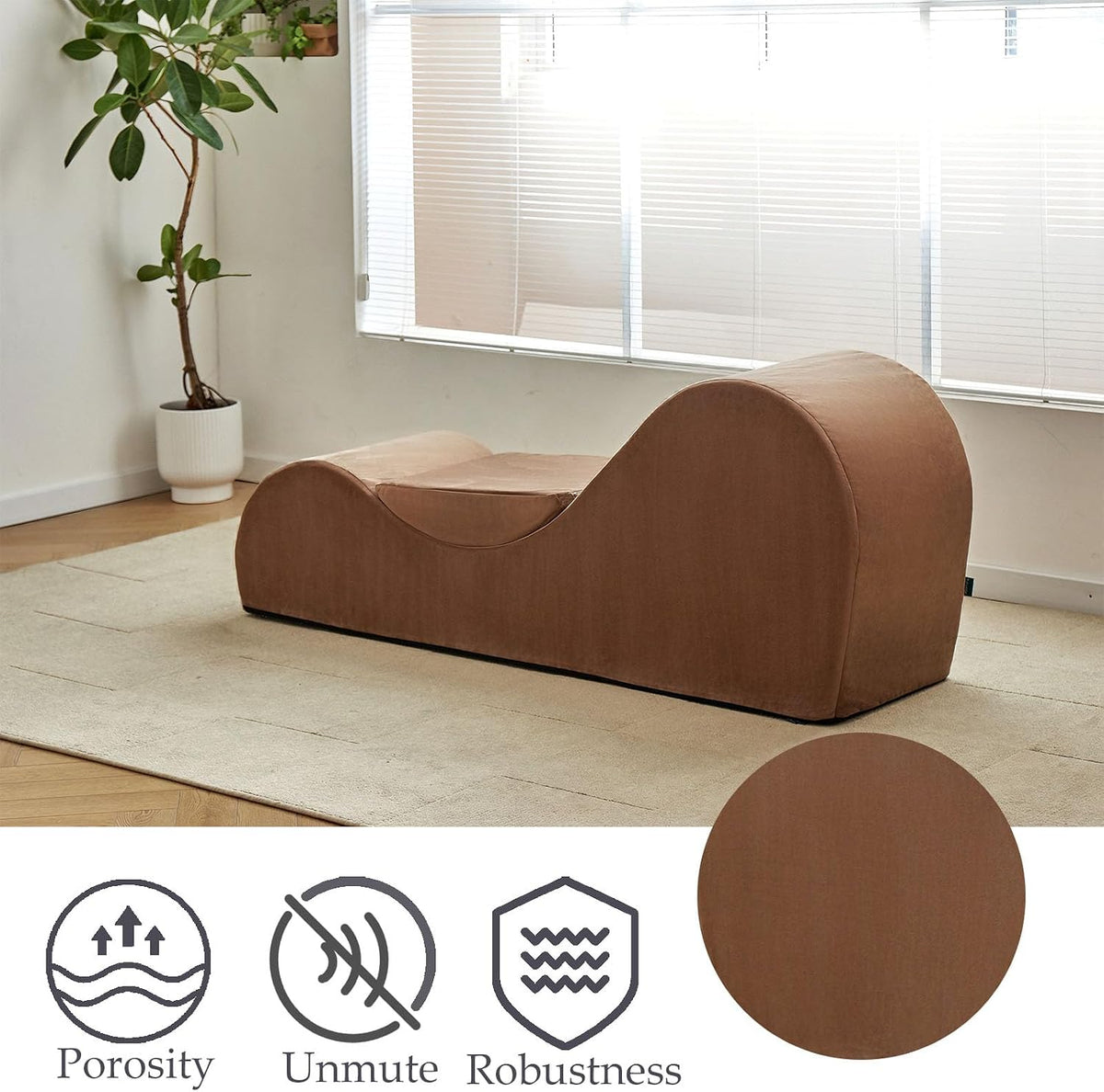 Yoga Chair, Yoga Chaise Lounge Chair Indoor, Yoga Chairs for Adults Exercise, Stretching, Relaxation, Ergonomic Design, Tantra Chair for Bedroom Living Room (Gray)
