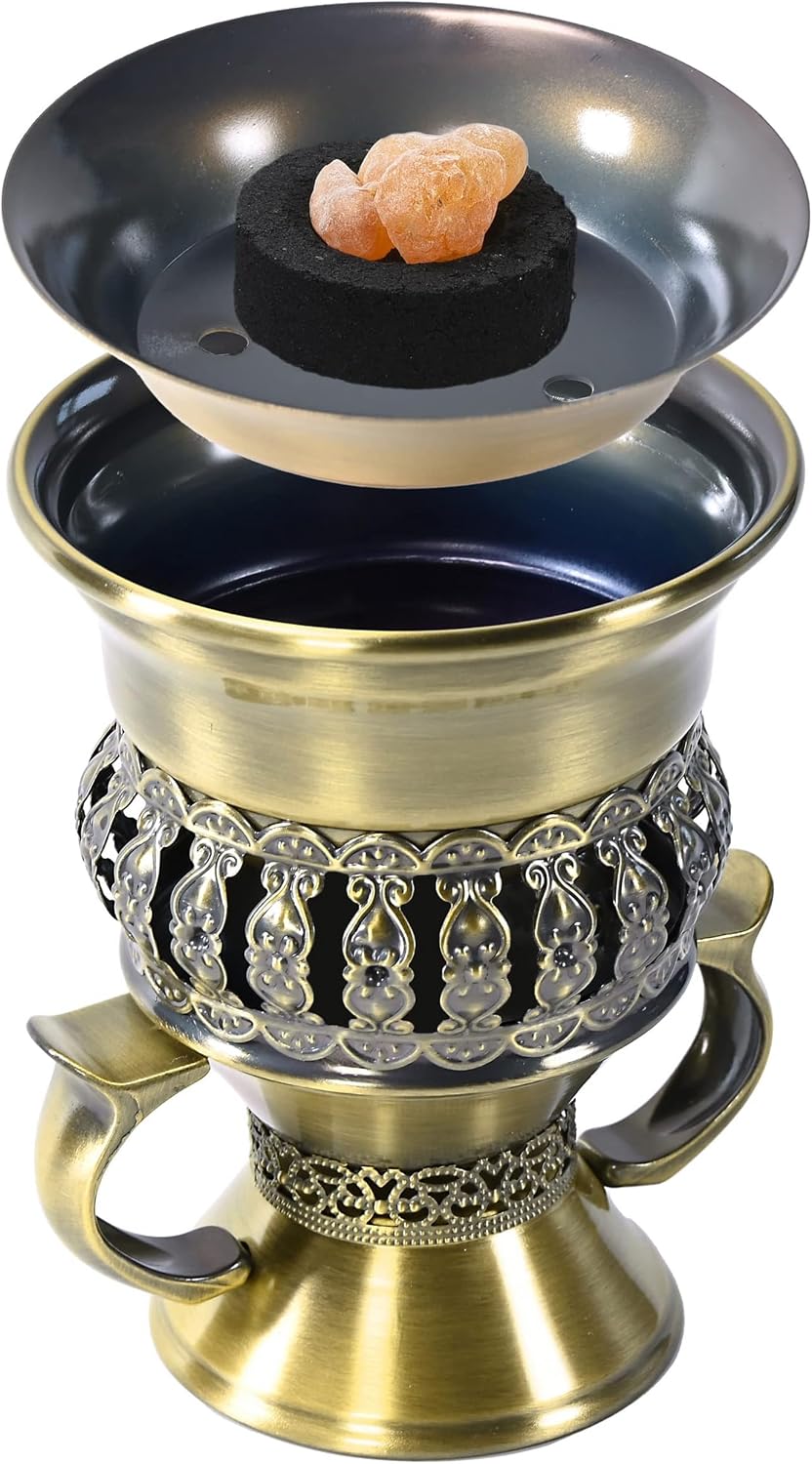 Electric Incense Heater with Adjustable Timer, Bakhoor Burner Electric, Bukhoor Burners for Frankincense Resin Oud Power, Charcoal Free No Open Flame Safer Black