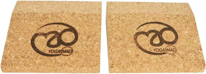 Mini Pair of Cork Wedges, Pack of 2 Pocket Size Wedge Blocks, Eco Friendly Natural Material for Beginners and Professionals in Yoga
