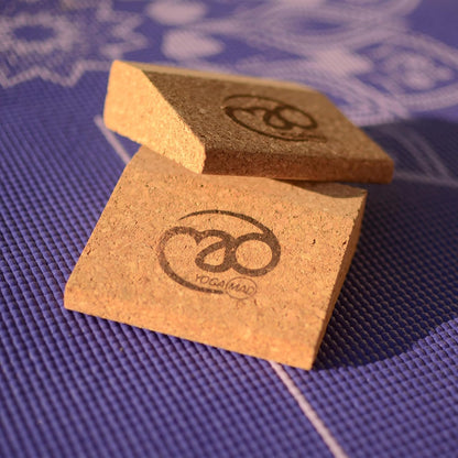 Mini Pair of Cork Wedges, Pack of 2 Pocket Size Wedge Blocks, Eco Friendly Natural Material for Beginners and Professionals in Yoga