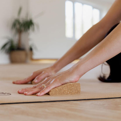 Mini Pair of Cork Wedges, Pack of 2 Pocket Size Wedge Blocks, Eco Friendly Natural Material for Beginners and Professionals in Yoga
