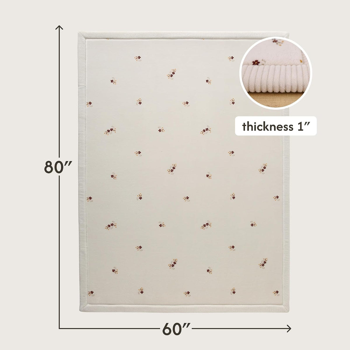 CloudSoft Mat for Floor 60" x 80" Beige