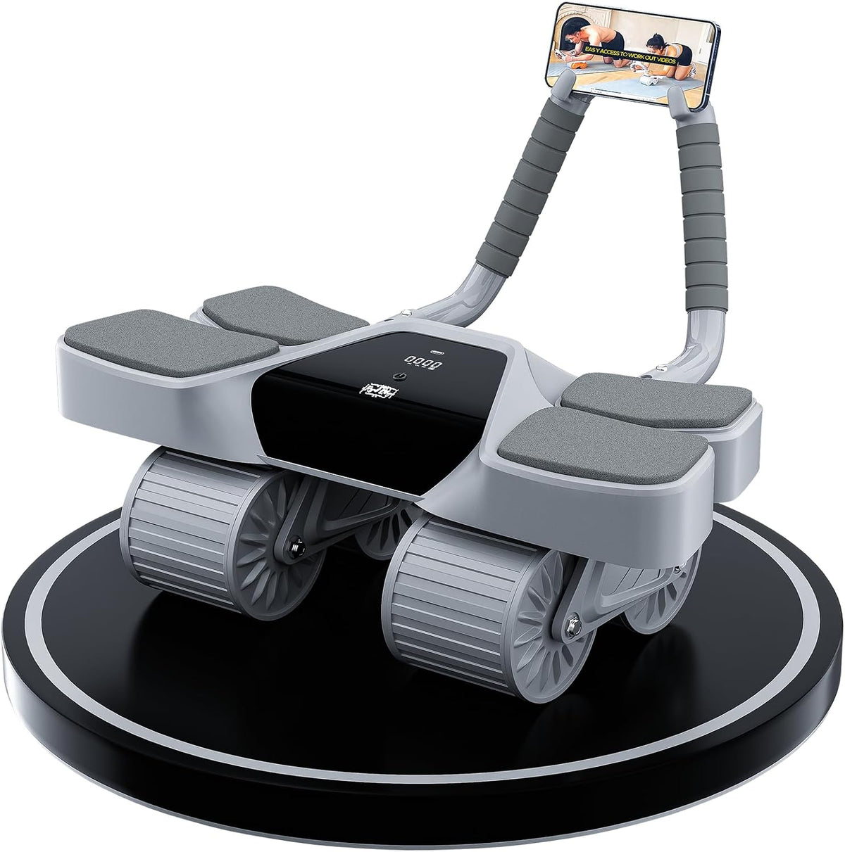 2026 New 4-Wheel Abdominal Roller with Elbow Support : Latest Upgraded High-Performance Exercise Machine With Automatic Rebound, Multi- layered Anti-Slip Design with Built-in Workout Tracker