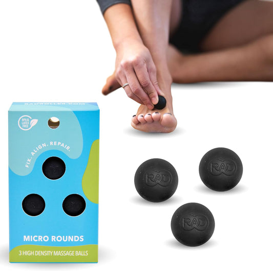Micro Rounds – Yoga Deep Tissue Massage Ball Set (Small 0.75 Inch Balls, 3 Pack) – Targeted Myofascial Release for Feet, Plantar Fasciitis, Jaw & Hands – Trigger Point & Mobility Therapy