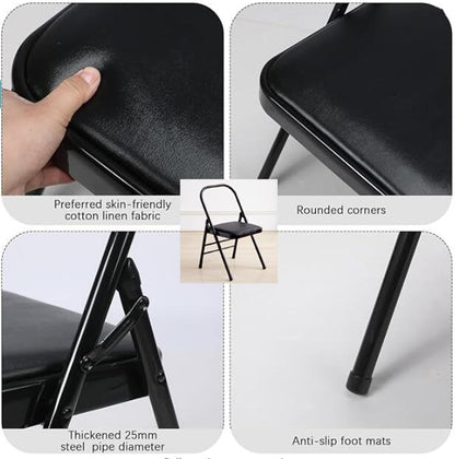 Yoga Auxiliary Chair Folding Yoga Chair Backless Yoga Chair for Abs & Core Balance Handstand Flexibility Strength Training and Back Pain Relieving Black