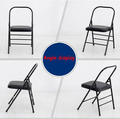 Yoga Auxiliary Chair Folding Yoga Chair Backless Yoga Chair for Abs & Core Balance Handstand Flexibility Strength Training and Back Pain Relieving Black