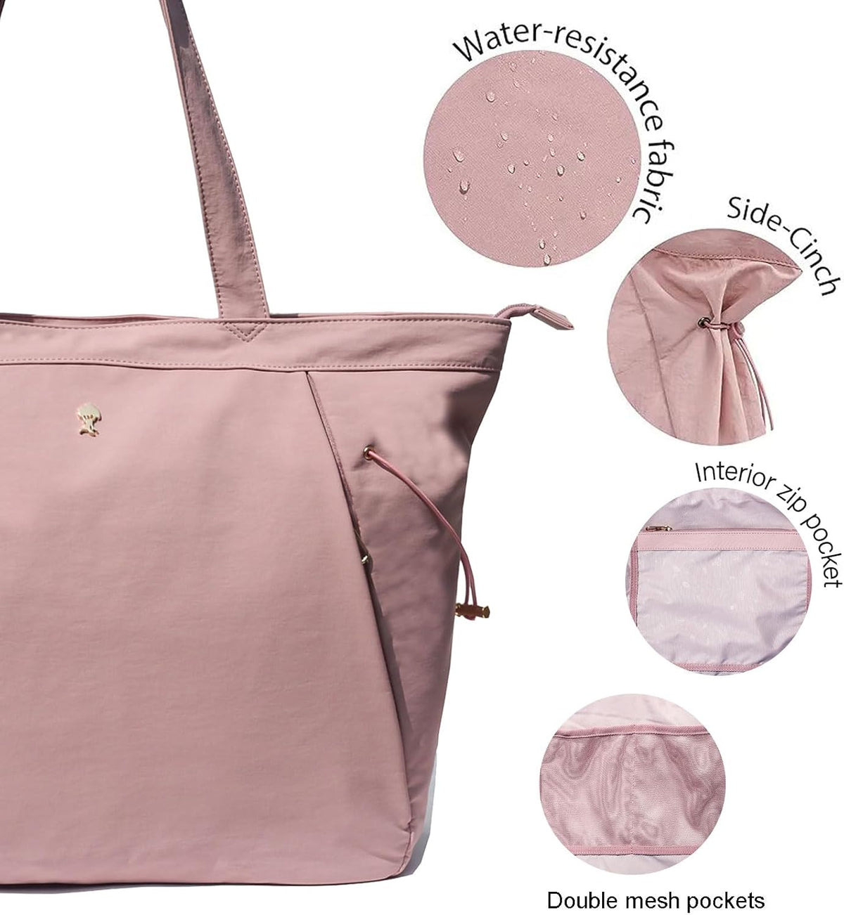 Yoga Tote Bag for Women Shoulder Bags Drawstring for Office Workout Travel Carryall Pilates Gym and Beach