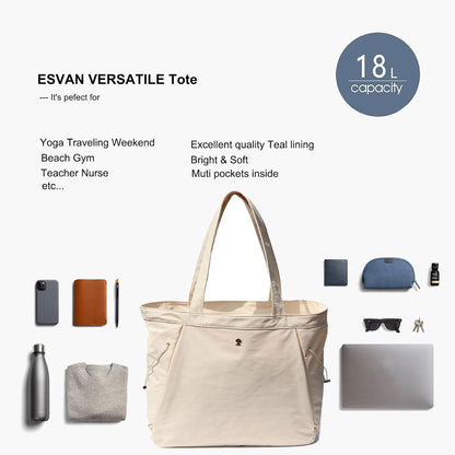 Yoga Tote Bag for Women Shoulder Bags Drawstring for Office Workout Travel Carryall Pilates Gym and Beach