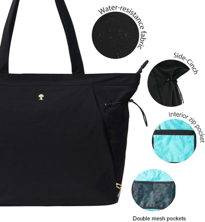 Yoga Tote Bag for Women Shoulder Bags Drawstring for Office Workout Travel Carryall Pilates Gym and Beach