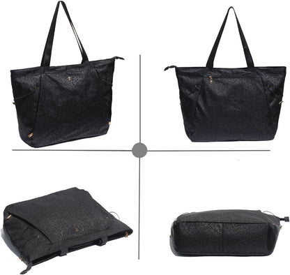 Yoga Tote Bag for Women Shoulder Bags Drawstring for Office Workout Travel Carryall Pilates Gym and Beach