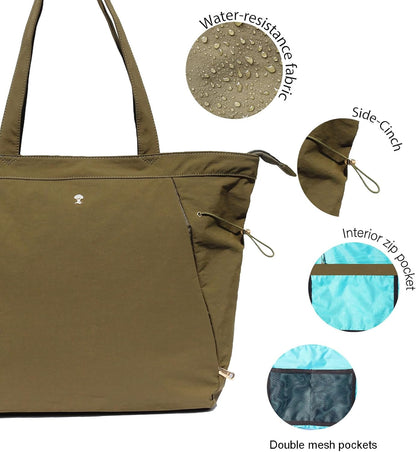 Yoga Tote Bag for Women Shoulder Bags Drawstring for Office Workout Travel Carryall Pilates Gym and Beach