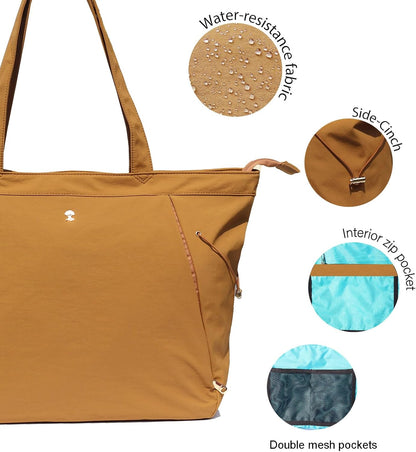 Yoga Tote Bag for Women Shoulder Bags Drawstring for Office Workout Travel Carryall Pilates Gym and Beach