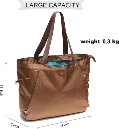 Yoga Tote Bag for Women Shoulder Bags Drawstring for Office Workout Travel Carryall Pilates Gym and Beach