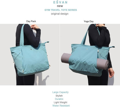 Yoga Tote Bag for Women Shoulder Bags Drawstring for Office Workout Travel Carryall Pilates Gym and Beach