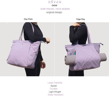 Yoga Tote Bag for Women Shoulder Bags Drawstring for Office Workout Travel Carryall Pilates Gym and Beach