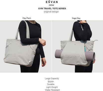 Yoga Tote Bag for Women Shoulder Bags Drawstring for Office Workout Travel Carryall Pilates Gym and Beach
