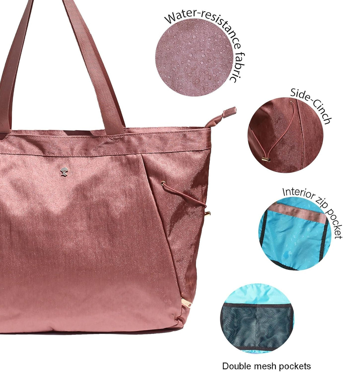 Yoga Tote Bag for Women Shoulder Bags Drawstring for Office Workout Travel Carryall Pilates Gym and Beach