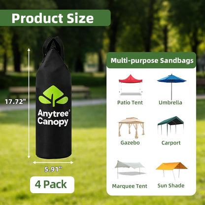 Sand Bags Canopy Weights for Canopy Legs(Without Sand),88LB, 4-Pack, Sand Bags for Gazebo Legs, Pop UP Canopy Tent Weights