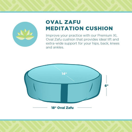 Zafu Meditation Pillows for Sitting on Floor, Yoga Cushion, Cotton Yoga Pillow, Zafu Meditation Cushion, Zen Kneeling Prayer Pad- Made in USA - Round or Oval