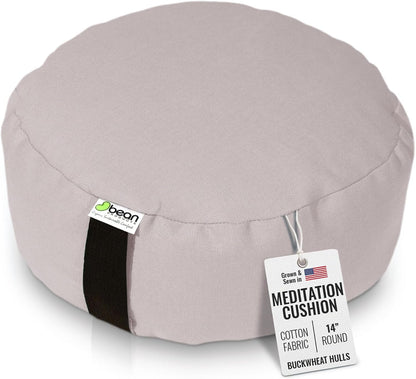 Zafu Meditation Pillows for Sitting on Floor, Yoga Cushion, Cotton Yoga Pillow, Zafu Meditation Cushion, Zen Kneeling Prayer Pad- Made in USA - Round or Oval