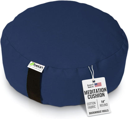 Zafu Meditation Pillows for Sitting on Floor, Yoga Cushion, Cotton Yoga Pillow, Zafu Meditation Cushion, Zen Kneeling Prayer Pad- Made in USA - Round or Oval