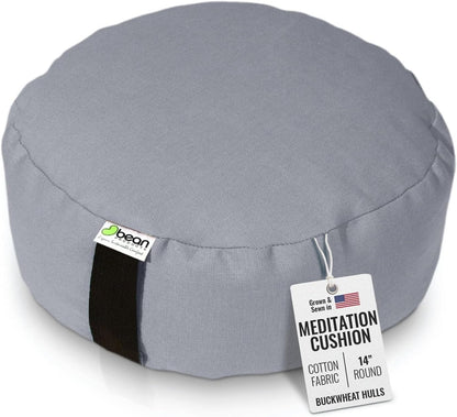 Zafu Meditation Pillows for Sitting on Floor, Yoga Cushion, Cotton Yoga Pillow, Zafu Meditation Cushion, Zen Kneeling Prayer Pad- Made in USA - Round or Oval